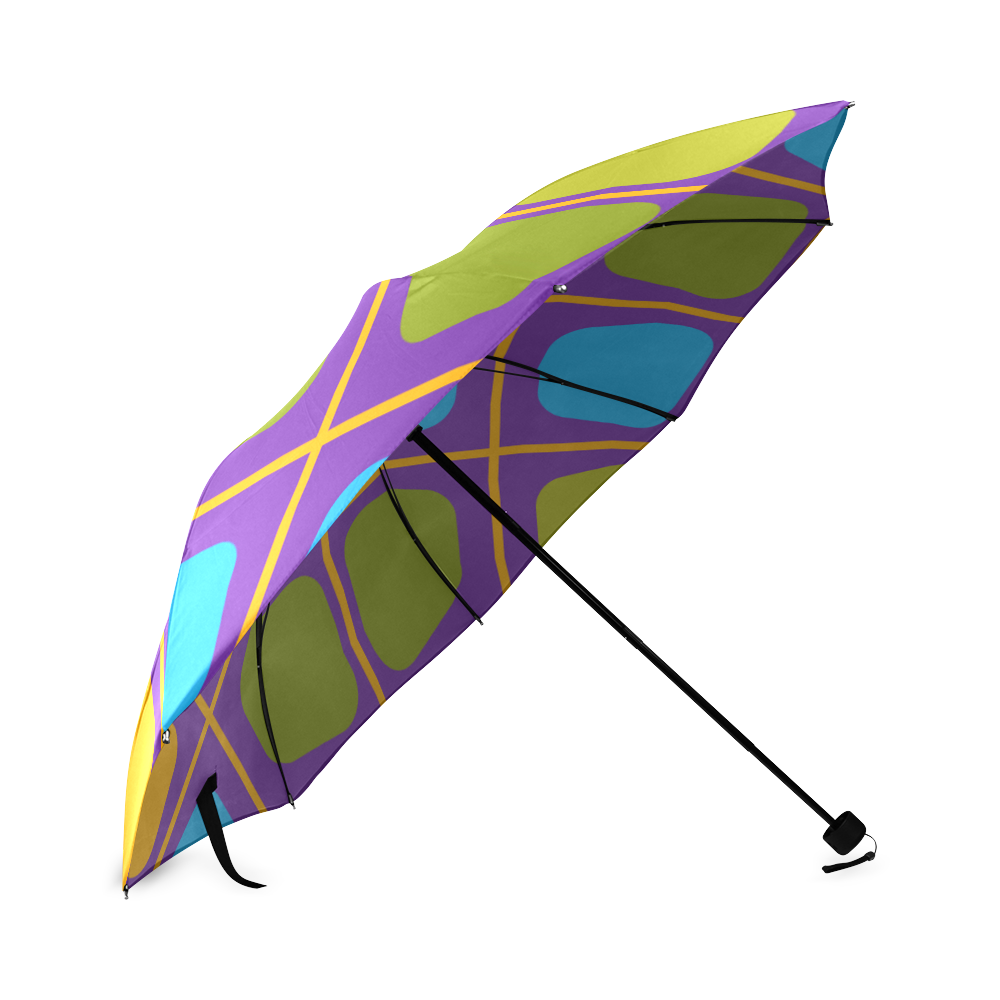 Shapes in squares pattern34 Foldable Umbrella (Model U01)