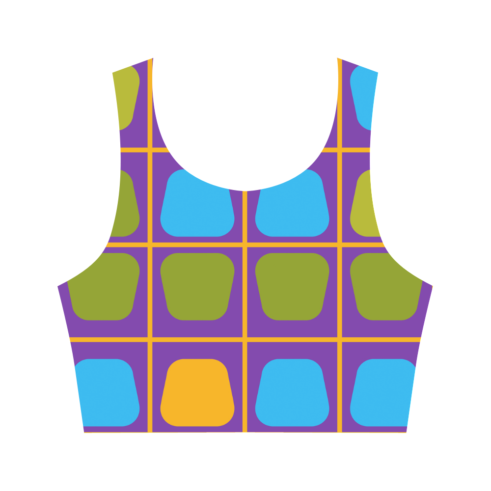 Shapes in squares pattern34 Women's Crop Top (Model T42)