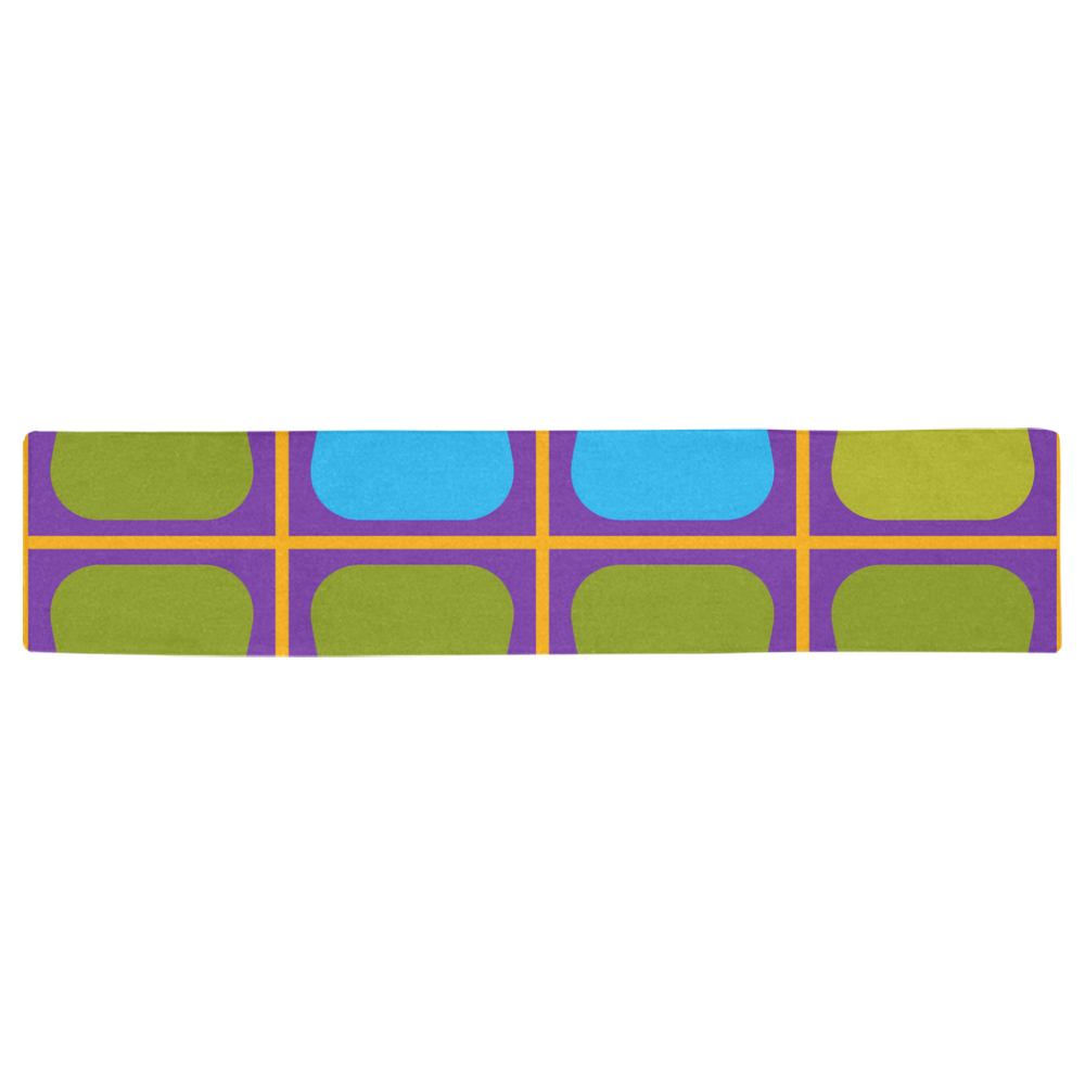 Shapes in squares pattern34 Table Runner 16x72 inch
