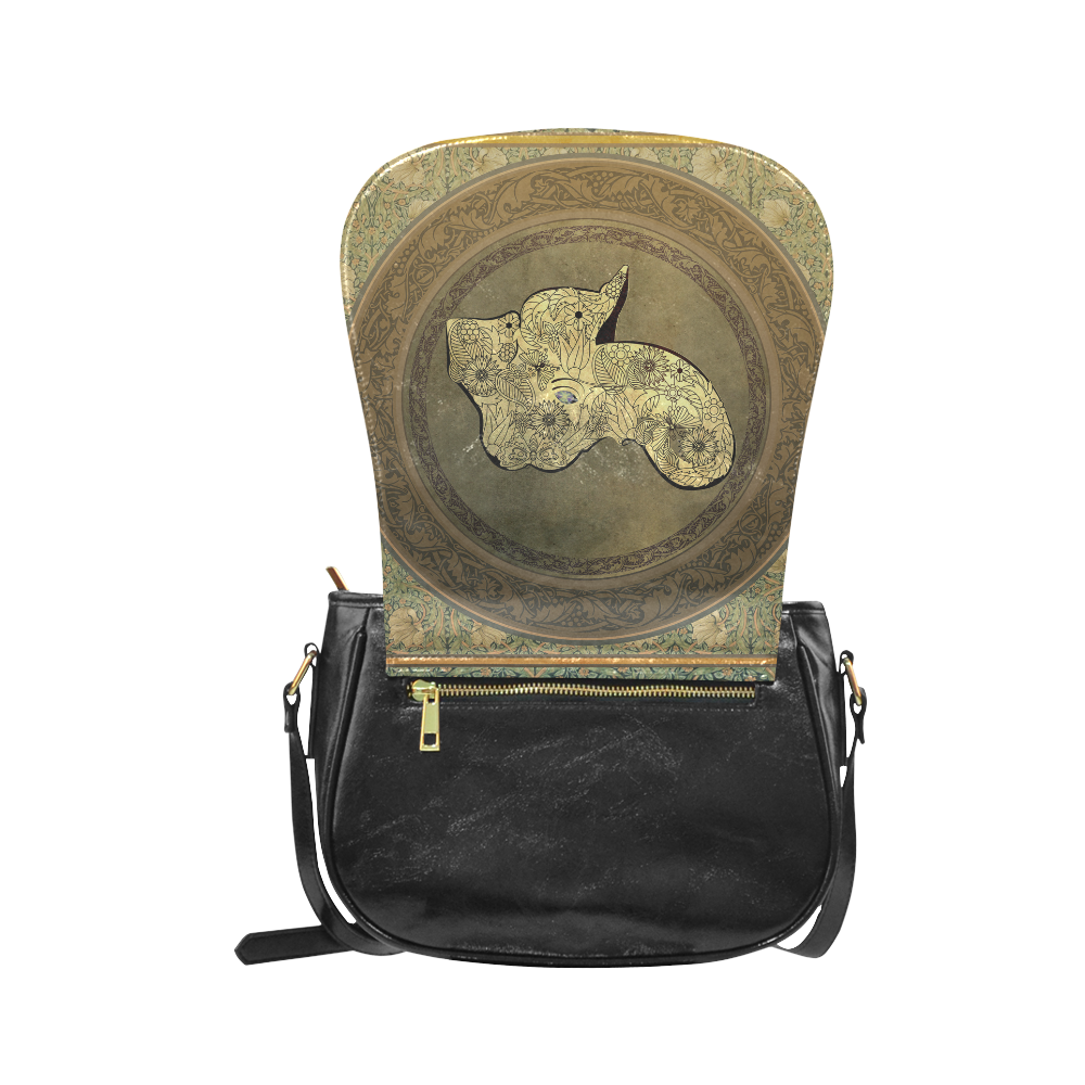Mandala of cute elephant Classic Saddle Bag/Large (Model 1648)