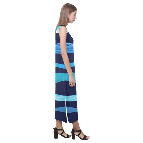 ocean blue Phaedra Sleeveless Open Fork Long Dress (Model D08)