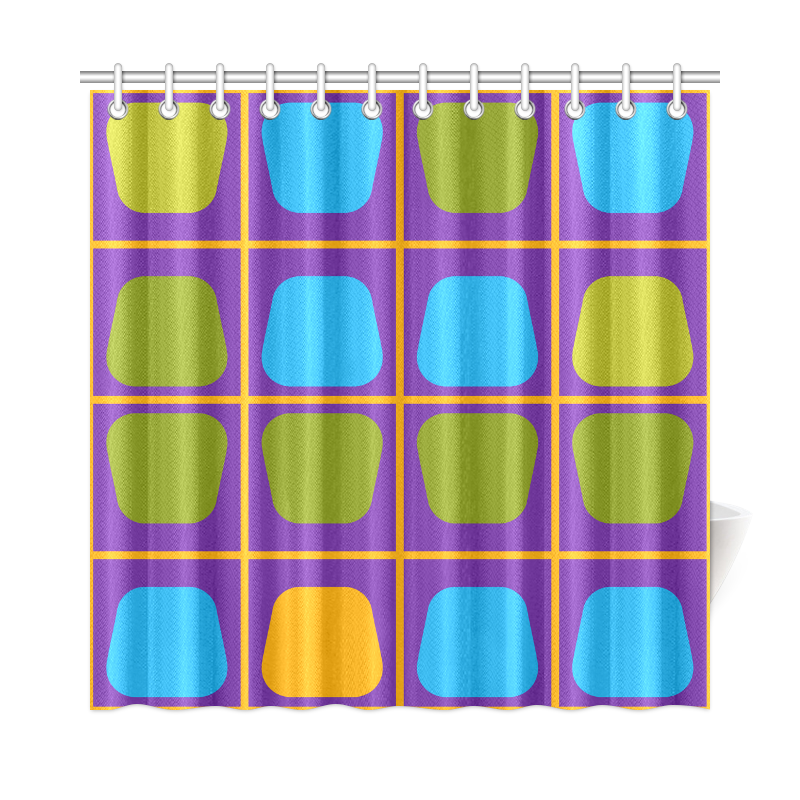 Shapes in squares pattern34 Shower Curtain 72"x72"