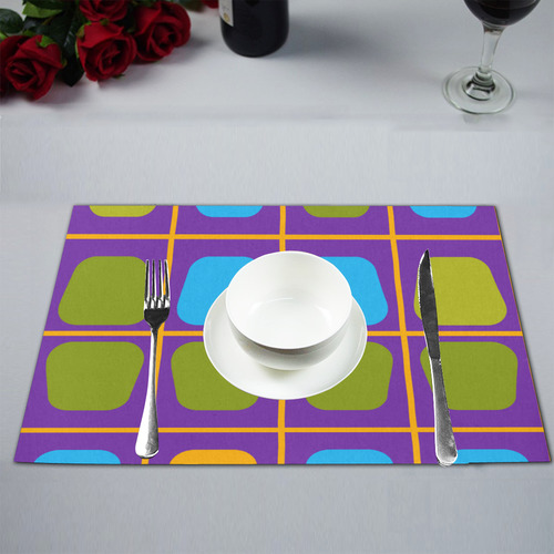 Shapes in squares pattern34 Placemat 12''x18''