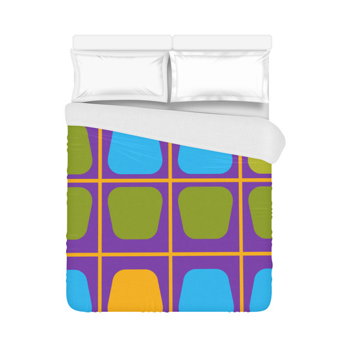 Shapes in squares pattern34 Duvet Cover 86"x70" ( All-over-print)