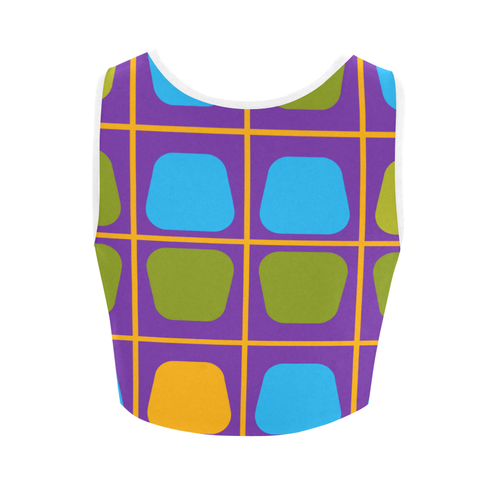 Shapes in squares pattern34 Women's Crop Top (Model T42)