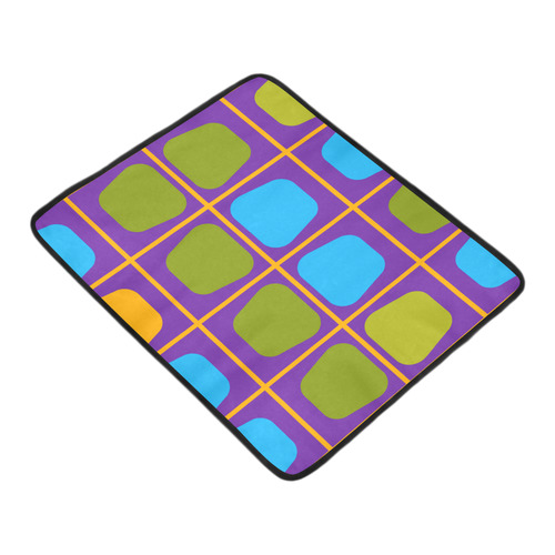 Shapes in squares pattern34 Beach Mat 78"x 60"