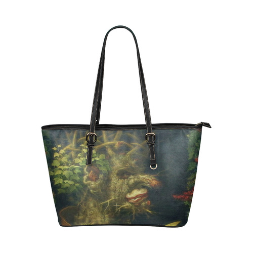 Awesome Painting Winter from Guiseppe Arcimboldo Leather Tote Bag/Large (Model 1651)