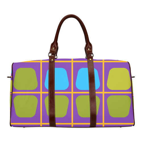 Shapes in squares pattern34 Waterproof Travel Bag/Small (Model 1639)