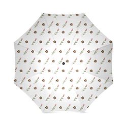 Brown Flowers, Pink Roses, Flower Design, Floral Pattern Foldable Umbrella (Model U01)