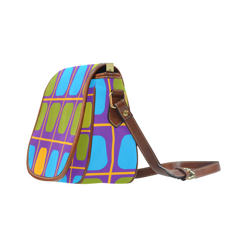 Shapes in squares pattern34 Saddle Bag/Large (Model 1649)