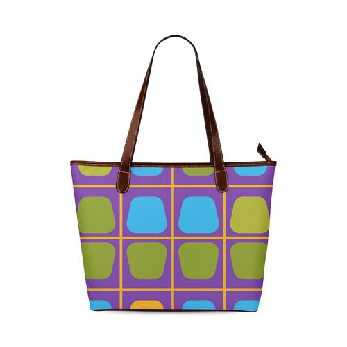 Shapes in squares pattern34 Shoulder Tote Bag (Model 1646)