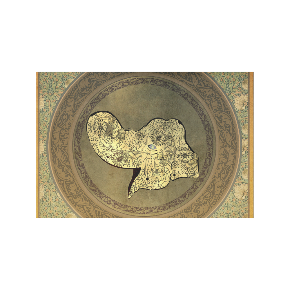 Mandala of cute elephant Placemat 12''x18''