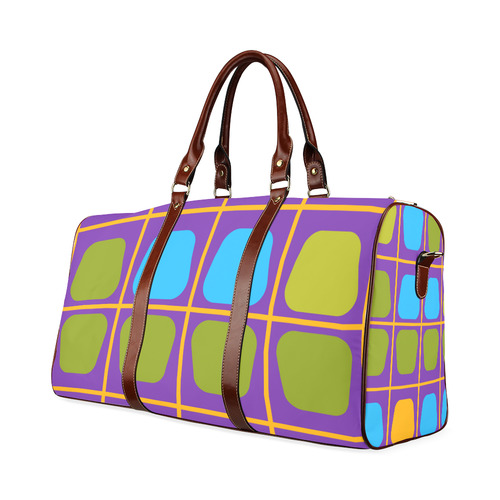 Shapes in squares pattern34 Waterproof Travel Bag/Small (Model 1639)