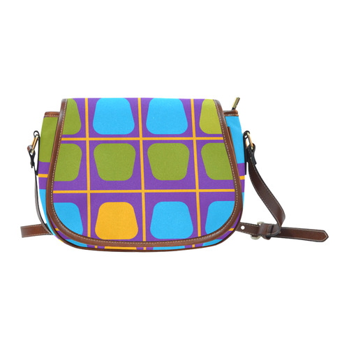 Shapes in squares pattern34 Saddle Bag/Large (Model 1649)