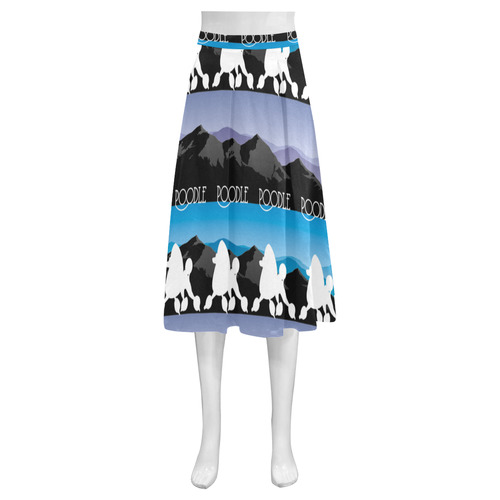 White Poodle Rockin The Rockies Mnemosyne Women's Crepe Skirt (Model D16)