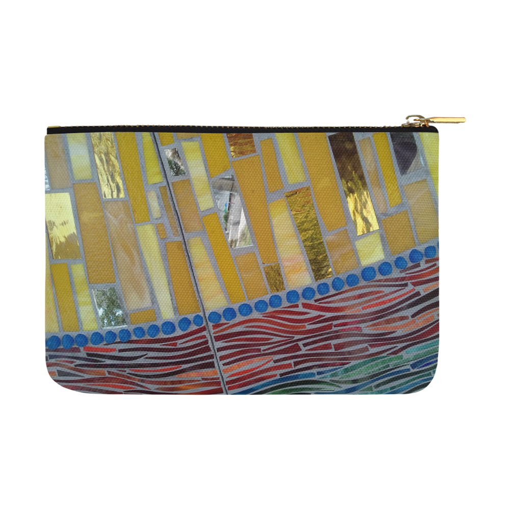 yellow mosaic Carry-All Pouch 12.5''x8.5''
