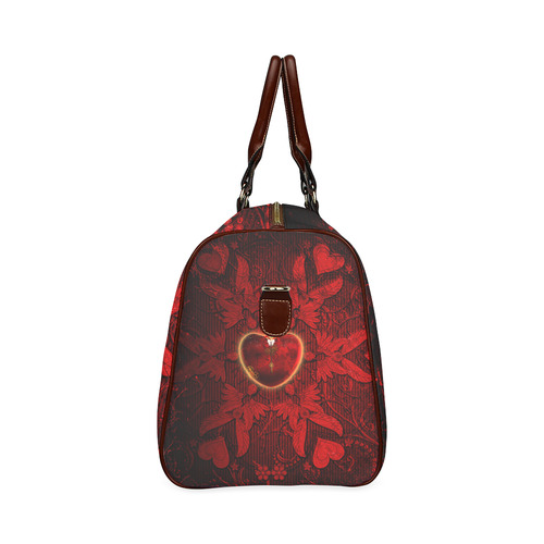 Heart on vintage background Waterproof Travel Bag/Large (Model 1639)