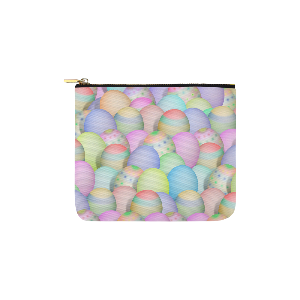 Pastel Colored Easter Eggs Carry-All Pouch 6''x5''