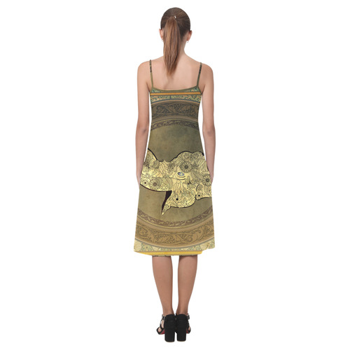 Mandala of cute elephant Alcestis Slip Dress (Model D05)