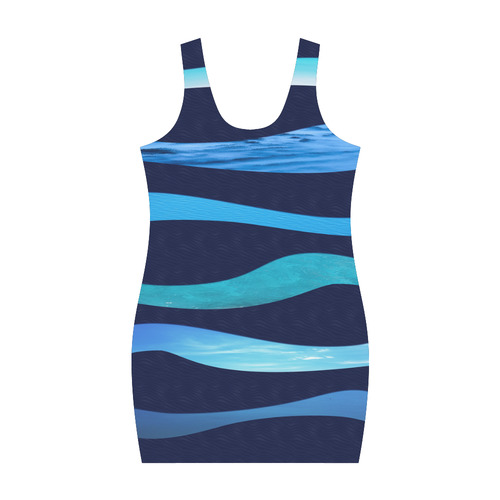 ocean blue Medea Vest Dress (Model D06)