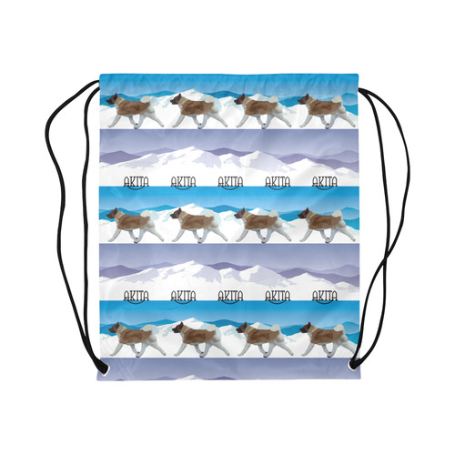 Akitas Rockin The Rockies Large Drawstring Bag Model 1604 (Twin Sides)  16.5"(W) * 19.3"(H)