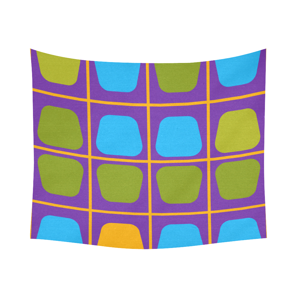 Shapes in squares pattern34 Cotton Linen Wall Tapestry 60"x 51"