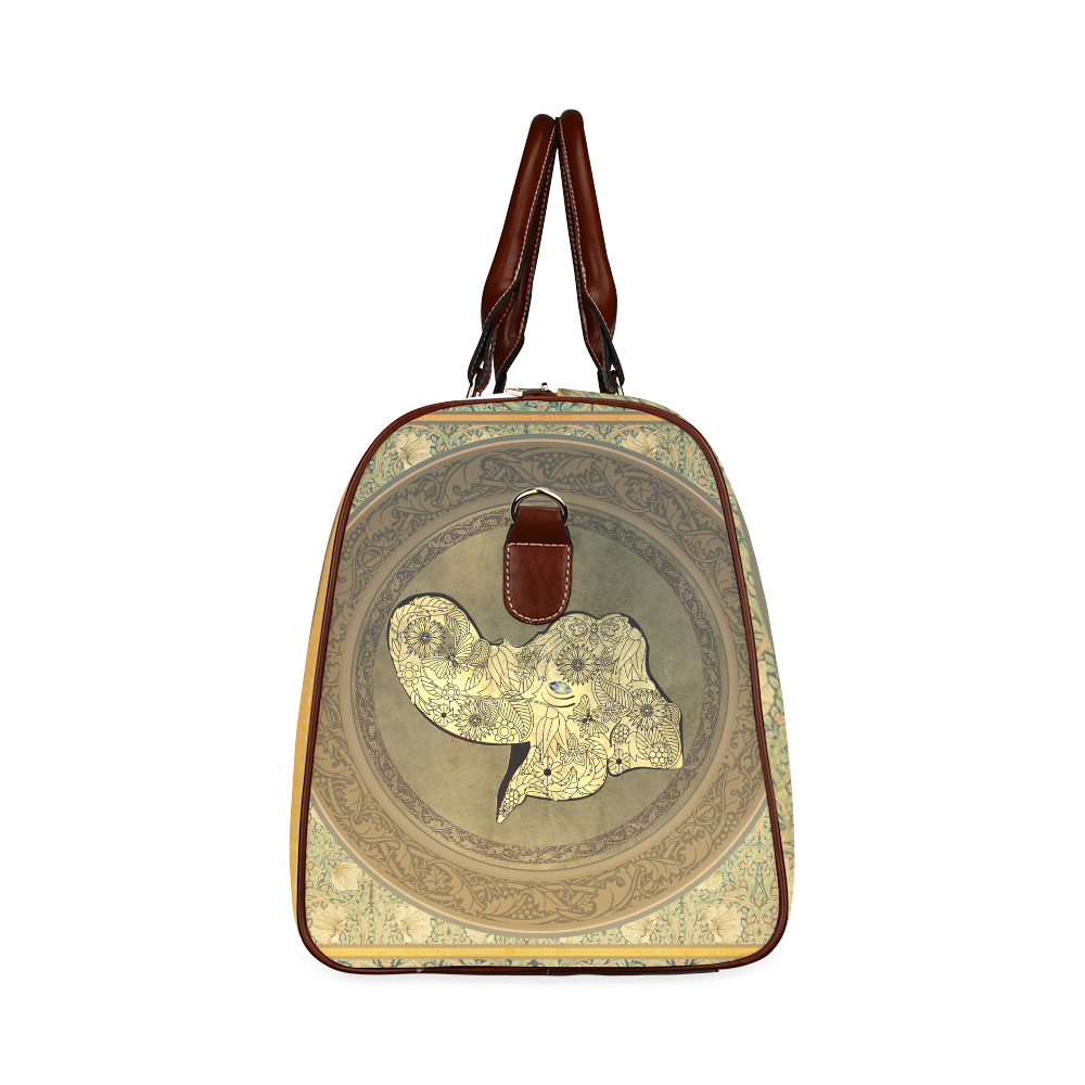 Mandala of cute elephant Waterproof Travel Bag/Large (Model 1639)