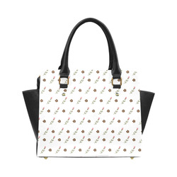 Brown Flowers, Pink Roses, Flower Design, Floral Pattern Classic Shoulder Handbag (Model 1653)