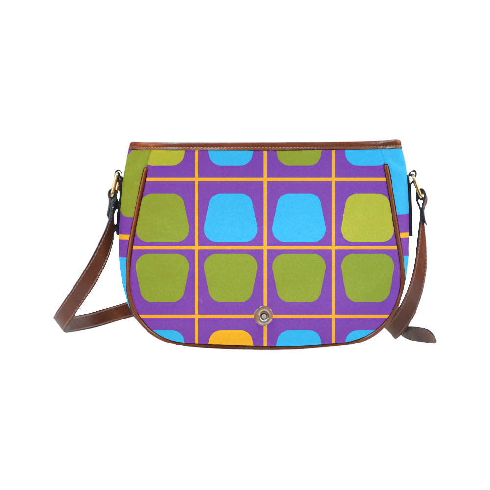 Shapes in squares pattern34 Saddle Bag/Large (Model 1649)