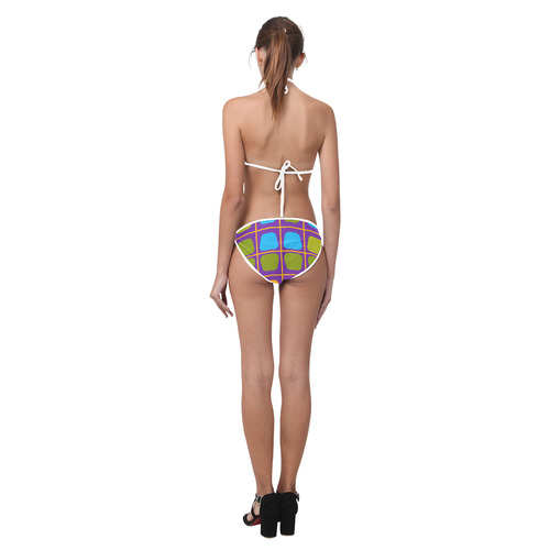 Shapes in squares pattern34 Custom Bikini Swimsuit (Model S01)
