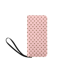 Brown Pink Polka Dots, Vintage Polka Dot Pattern Women's Clutch Purse (Model 1637)