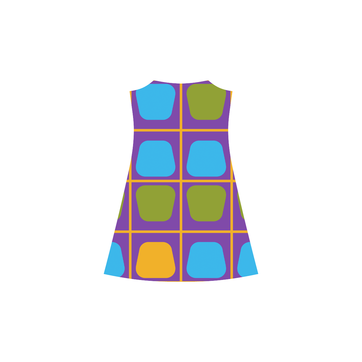 Shapes in squares pattern34 Alcestis Slip Dress (Model D05)