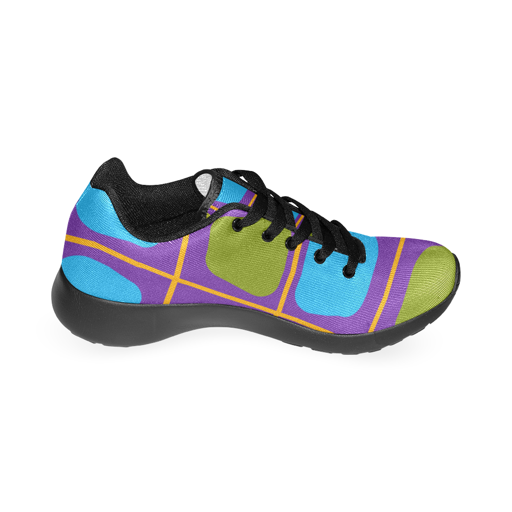 Shapes in squares pattern34 Women’s Running Shoes (Model 020)