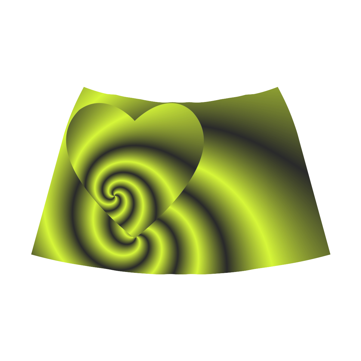 Irish Green Swirls Love Heart Mnemosyne Women's Crepe Skirt (Model D16)