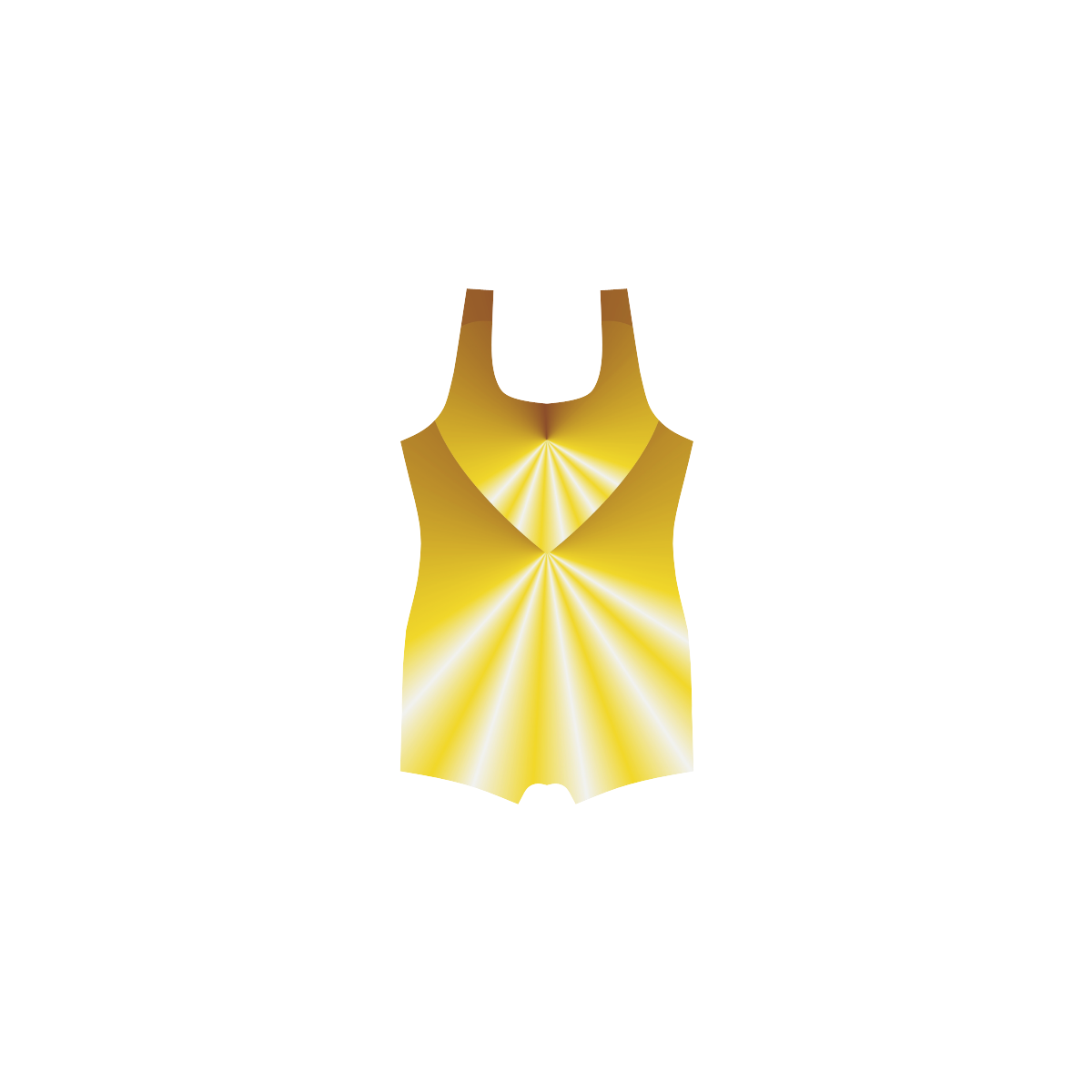 Yellow & White Sunrays Love Heart Classic One Piece Swimwear (Model S03)