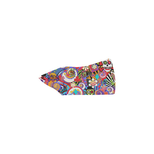 Juleez Sugar Skull Colorful Print Sneakers by Juleez Slip-on Canvas Shoes for Kid (Model 019)
