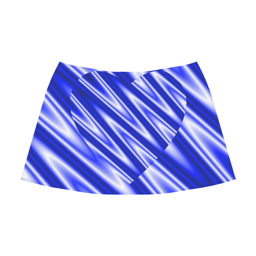 Blue Zig Zags Love Heart Mnemosyne Women's Crepe Skirt (Model D16)