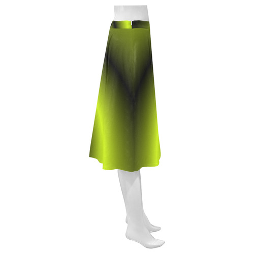 Irish Green Swirls Love Heart Mnemosyne Women's Crepe Skirt (Model D16)