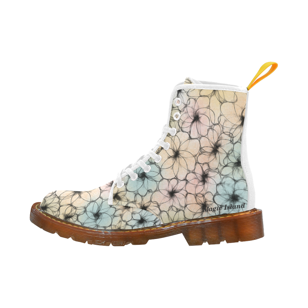 Pastel Flowers. Inspired by the Magic Island of Gotland. Martin Boots For Women Model 1203H