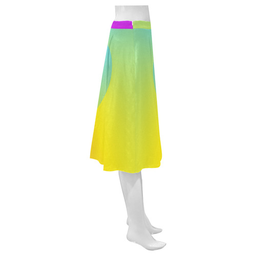 Pastel Rainbow Love Heart Mnemosyne Women's Crepe Skirt (Model D16)