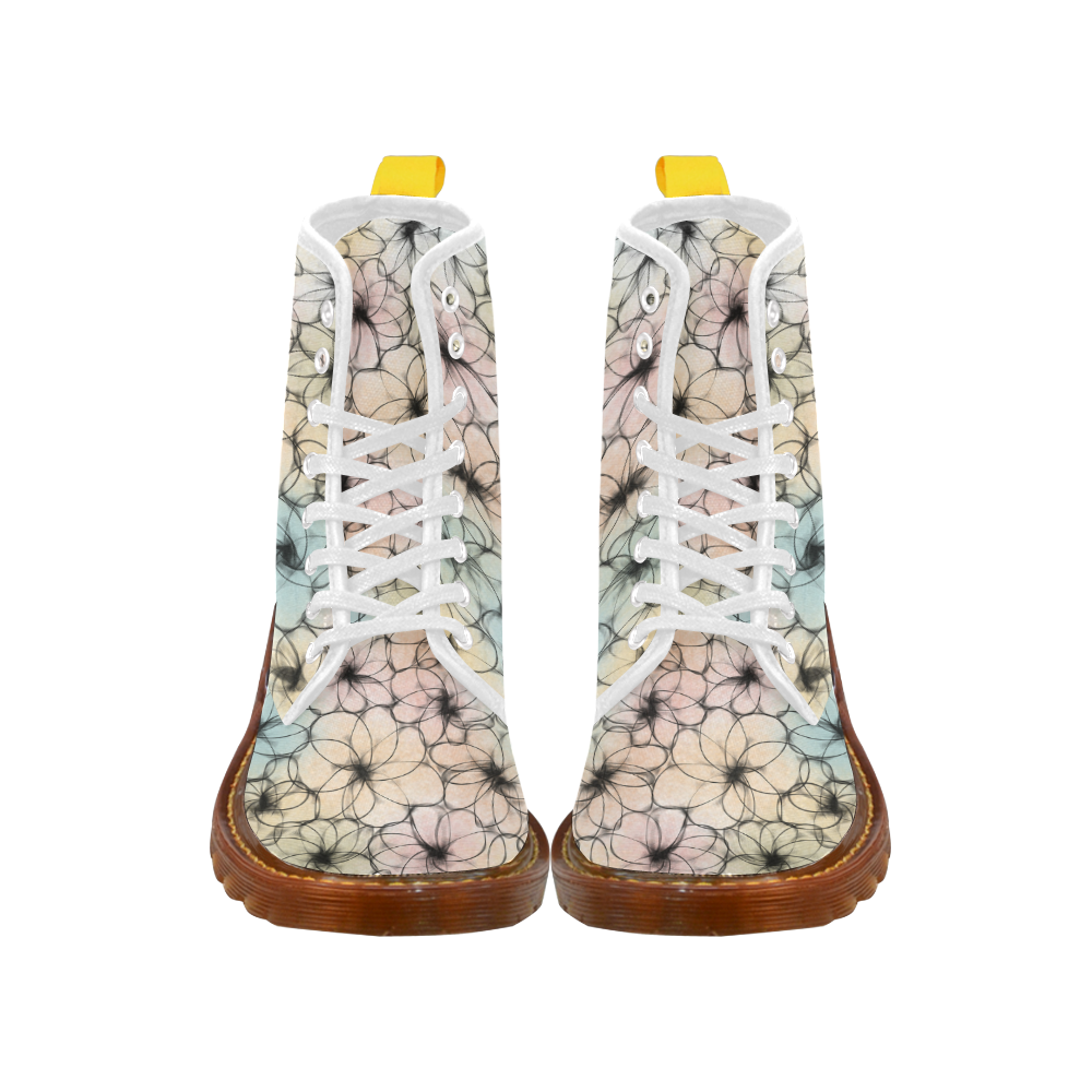 Pastel Flowers. Inspired by the Magic Island of Gotland. Martin Boots For Women Model 1203H