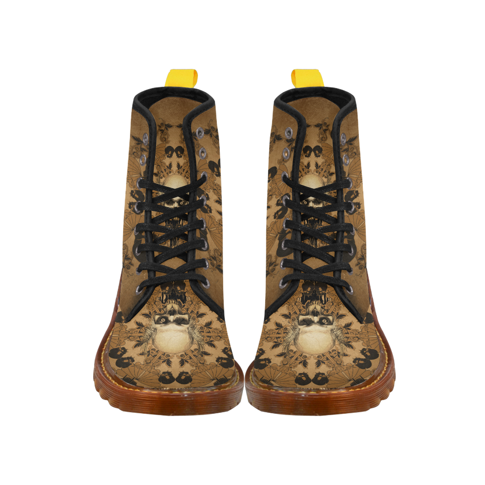 Skull with skull mandala on the background Martin Boots For Women Model 1203H