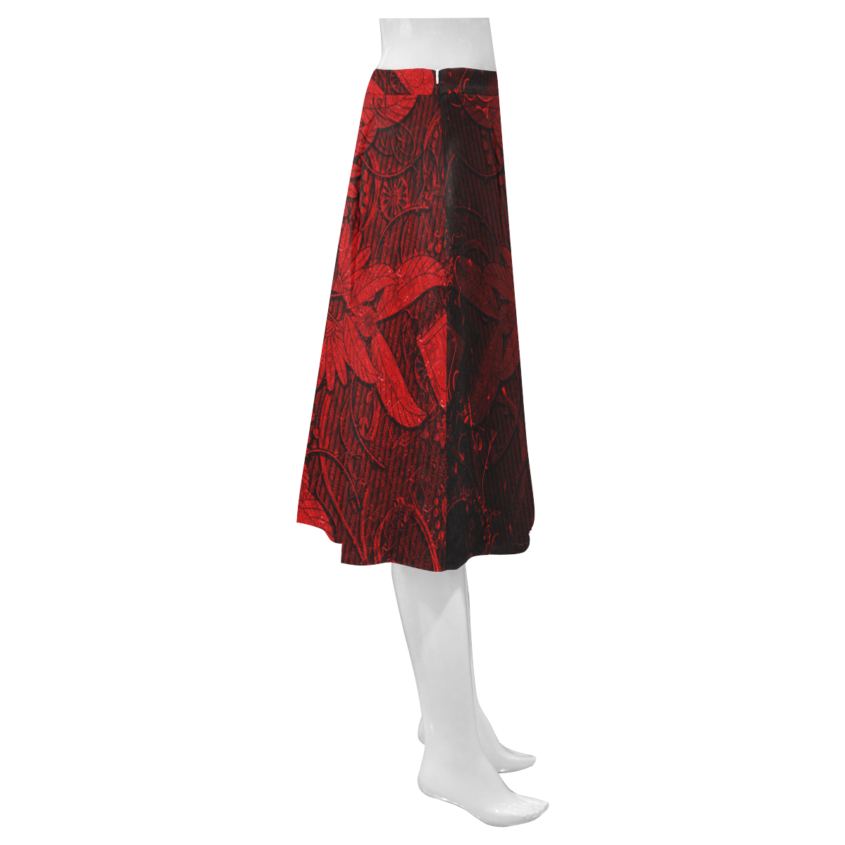 Heart on vintage background Mnemosyne Women's Crepe Skirt (Model D16)