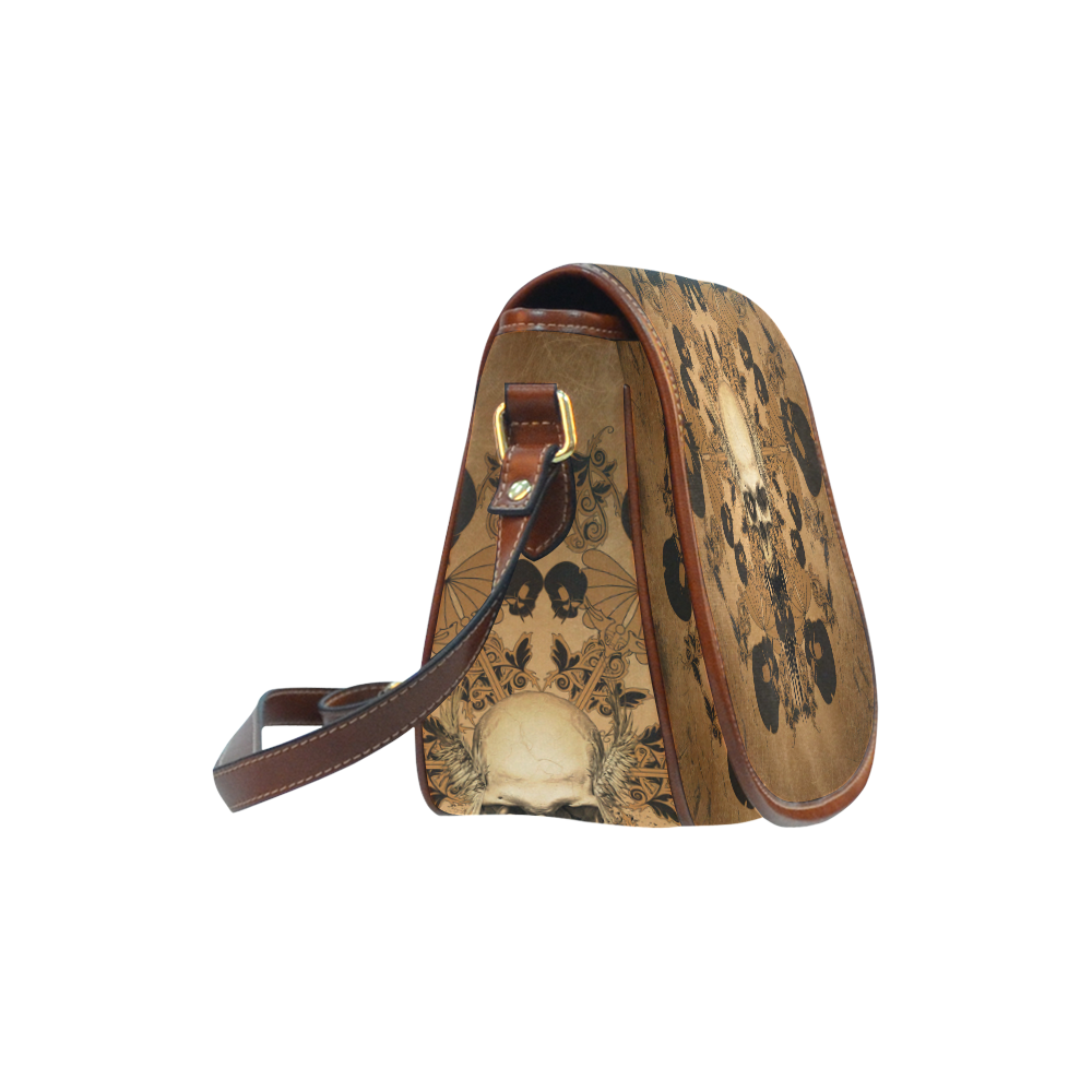 Skull with skull mandala on the background Saddle Bag/Small (Model 1649) Full Customization