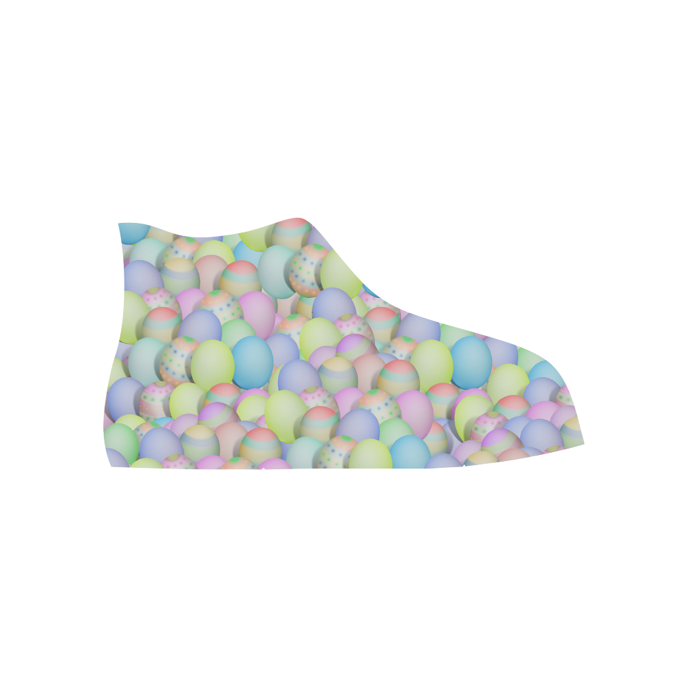 Pastel Colored Easter Eggs High Top Canvas Shoes for Kid (Model 017)