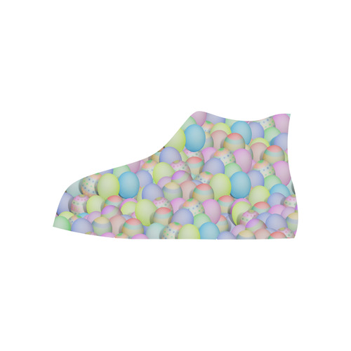 Pastel Colored Easter Eggs High Top Canvas Shoes for Kid (Model 017)