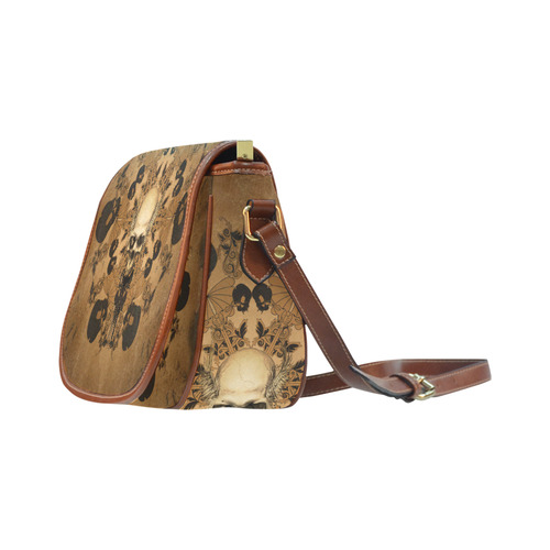 Skull with skull mandala on the background Saddle Bag/Small (Model 1649) Full Customization