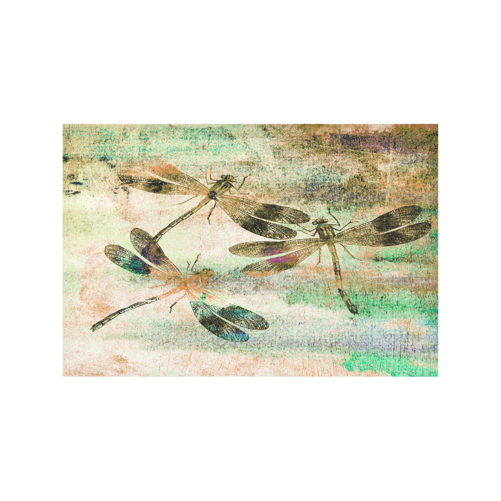 Mauritius Vintage Dragonflies QR Placemat 12''x18''