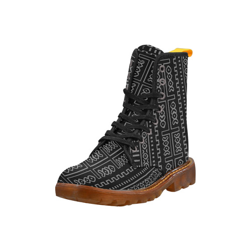 Black and Gray Mudcloth Pattern Martin Boots For Men Model 1203H