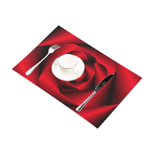 Black & Red Swirls Love Heart Placemat 12''x18''